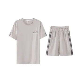 CHUDUAN Pajama Set Men's Light Gray