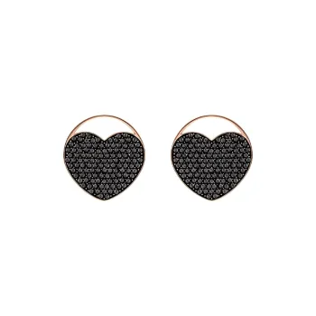 Swarovski Ginger Stud Earrings Women's Rose Gold/Black