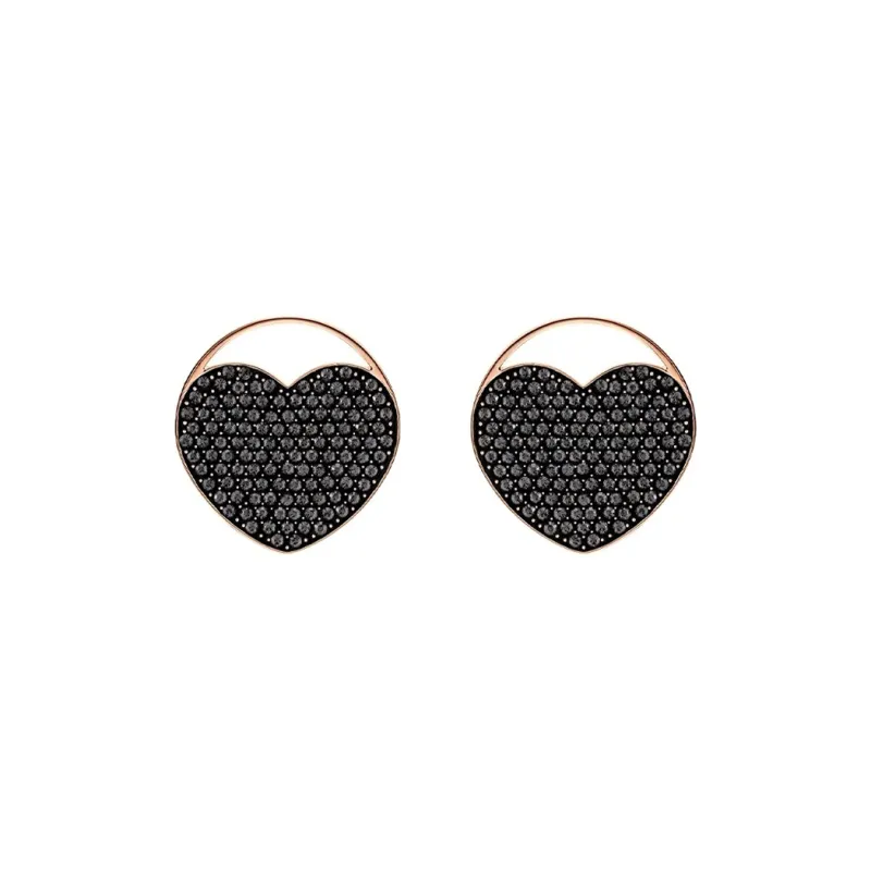 Swarovski Ginger Stud Earrings Women's Rose Gold/Black-0