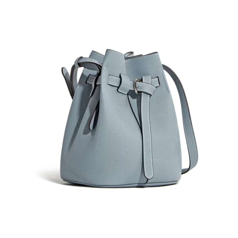 Cthulhu Cow Leather Shoulder Bag Medium Size Women's Blue/Black/Ecru-2