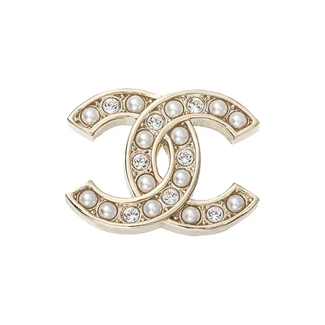 CHANEL Pearl Rhinestone Stud Earrings Women's Silver-3
