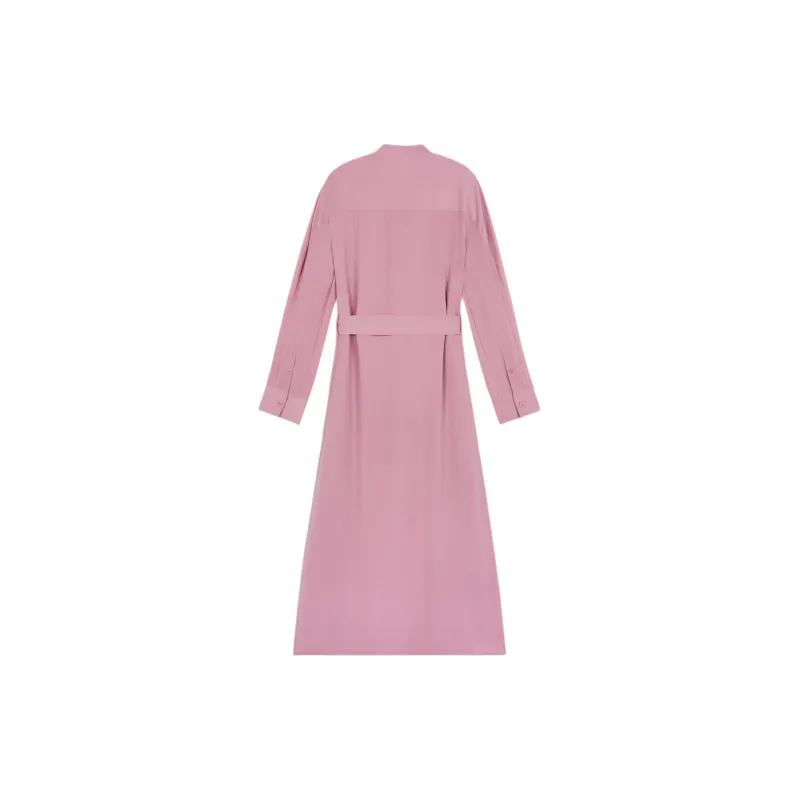 Maison Kitsune Tied Neck Belted Midi Shirt Dress-1