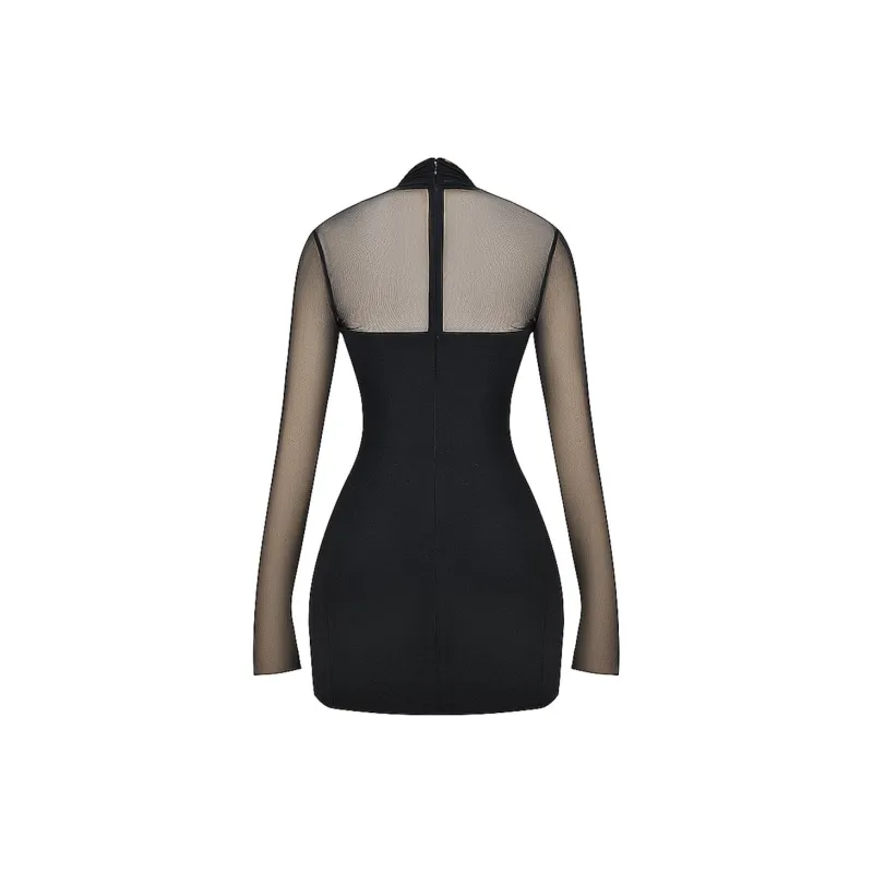 HOUSE OF CB HOLLY Long Sleeved Dress Women's BLACK/Black-6