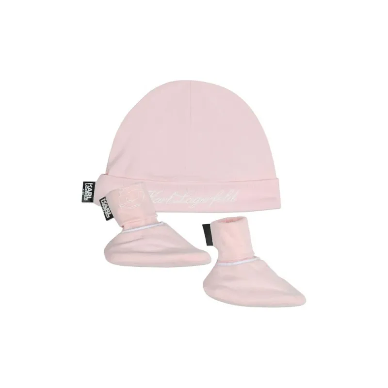 Karl Lagerfeld Kids Logo embroidered Hat Set-3