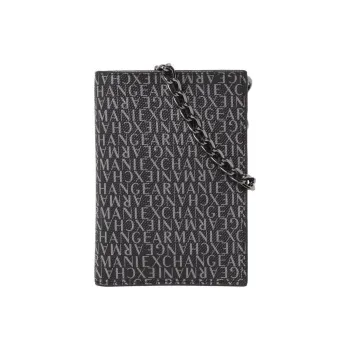 ARMANI EXCHANGE Polyester Shoulder Bag Wallet Unisex Black