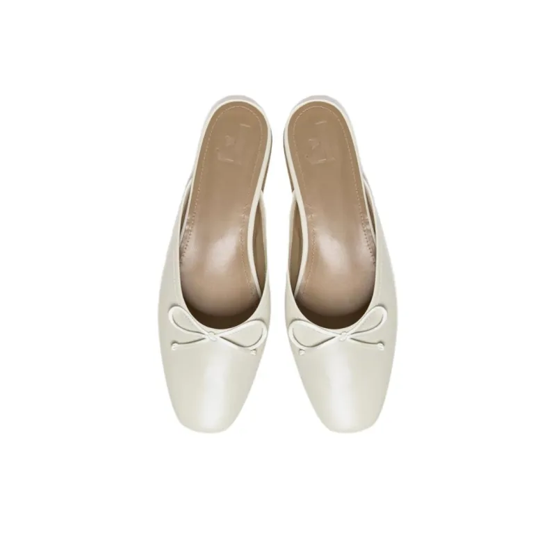 FLATTERED Closed Toe Slippers 1.5cm Women's Milk White-3