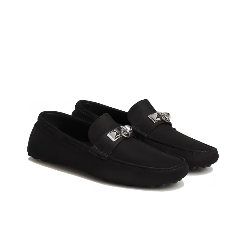 HERMES Irving Loafers Men's Black-2