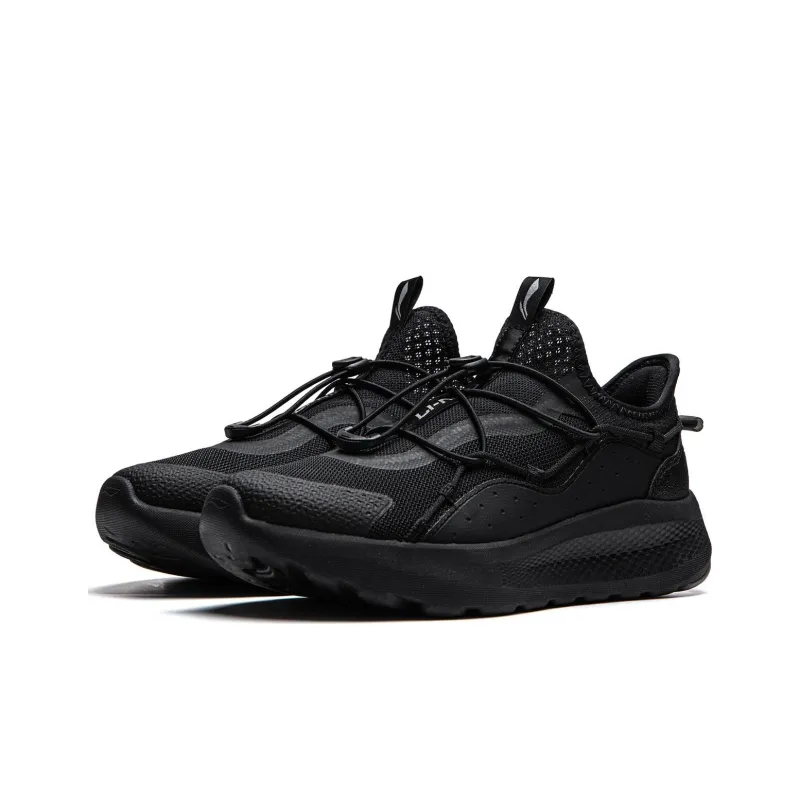 LiNing Cloud Ease Slip On Wear Resistant Breathable Cushioning Slip Resistant Low Top Casual Shoes Men's Black-2