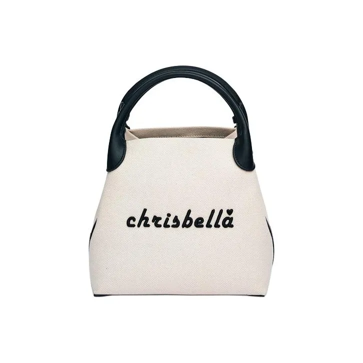 CHRISBELLA Fabric With Split Cow Leather Bucket Bag, Shoulder Bag, Crossbody Bag Small Size Unisex Black-0