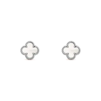 Van Cleef & Arpels White Gold Stud Earrings Unisex White Gold