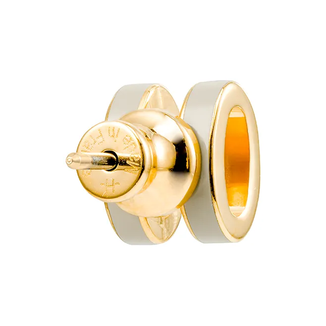 HERMES Gold Plated Stud Earrings Women's-2
