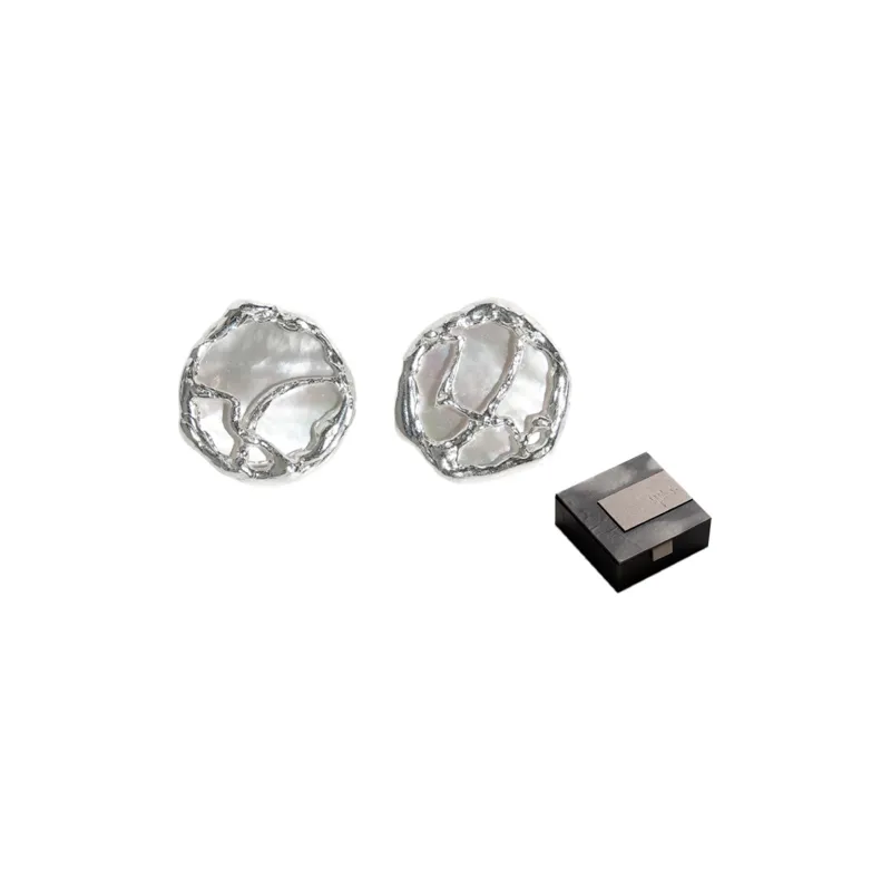 M.Wong Color Changing Mother of Pearl 925 Sterling Silver Stud Earrings Women's-0