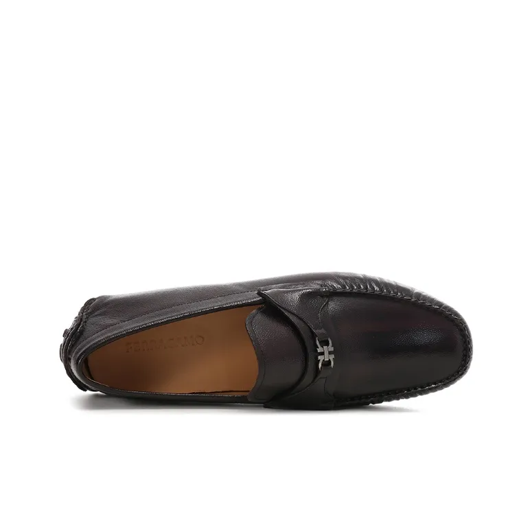 FERRAGAMO Gancini-buckle Leather Loafers-3