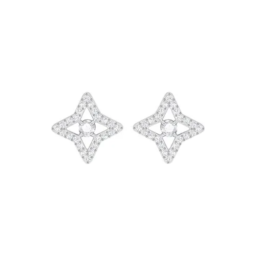 Swarovski Sparkling Dance Stud Earrings Women's Silver