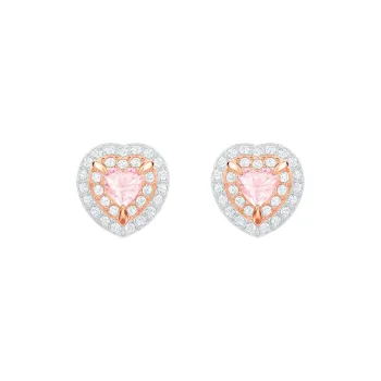 Swarovski Rose Gold Plated Stud Earrings Women's Pink