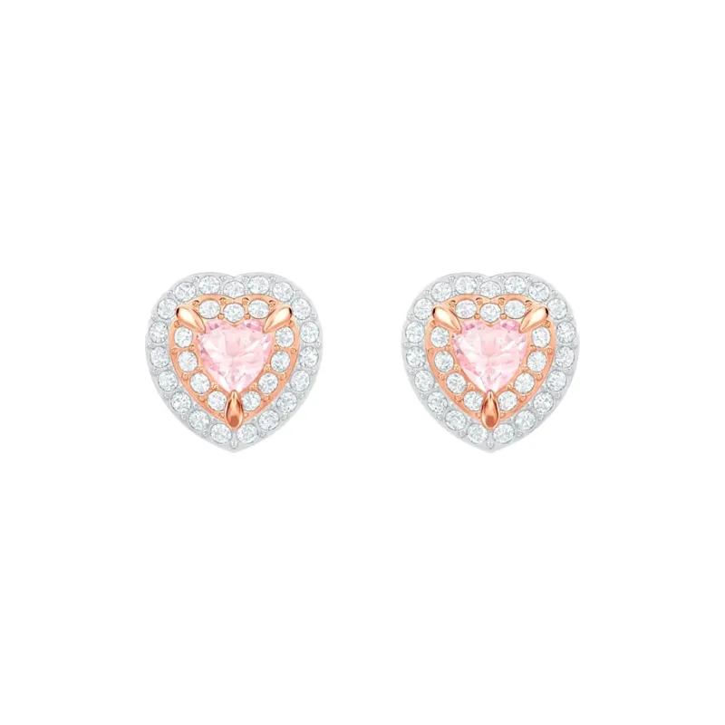 Swarovski Rose Gold Plated Stud Earrings Women's Pink-0