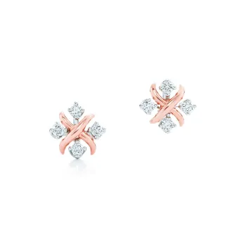 TIFFANY & CO. Schlumberger Series Stud Earrings Women's Rose Gold