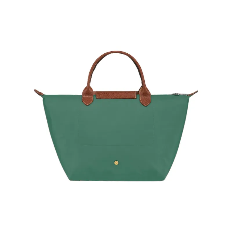 LONGCHAMP Le Pliage Polyamide Canvas With Leather Trim Dumpling Bag Handbag Medium Size Women's Sage-1