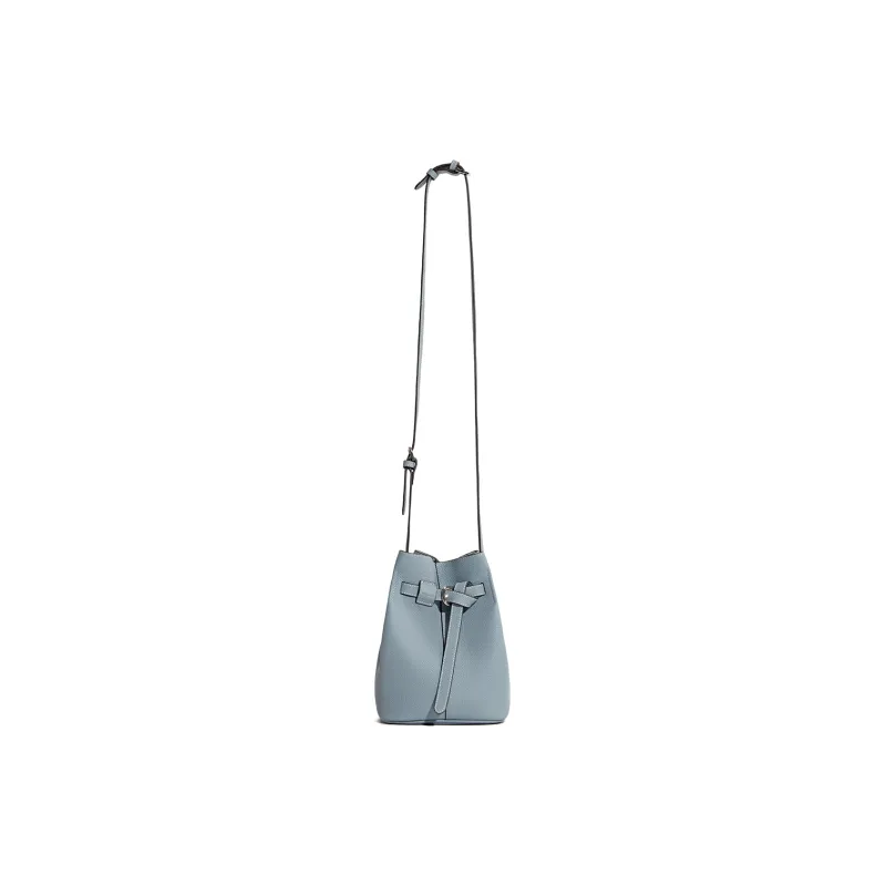 Cthulhu Cow Leather Shoulder Bag Medium Size Women's Blue/Black/Ecru-5