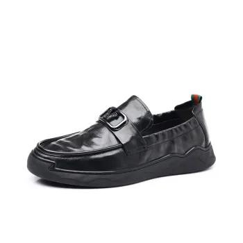 GZZ Dress Shoes Men Low Top Black