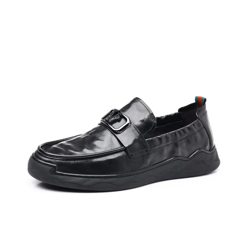GZZ Dress Shoes Men Low Top Black-0