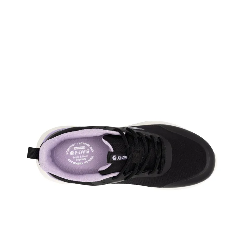 Fitville Training Shoes Women's Low Top Black Purple/Gray Pink-2