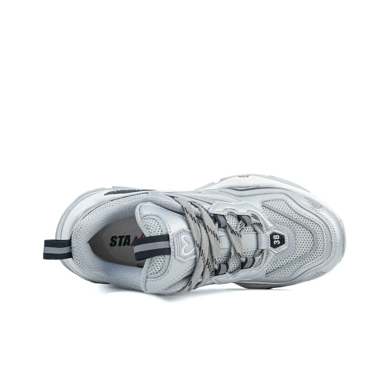STANAIR Chunky Sneakers Women's Low Top Gray/White/Pink-3
