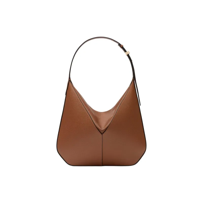 Valextra Millepunte Soft Calfskin Hobo Bag Handbag Shoulder Bag Women's Chocolate Brown-2