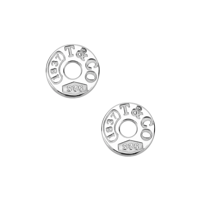 TIFFANY & CO. 1838® 925 Sterling Silver Stud Earrings Unisex Silver-0