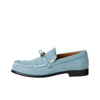 HERMES Destin Loafers Women's Blue