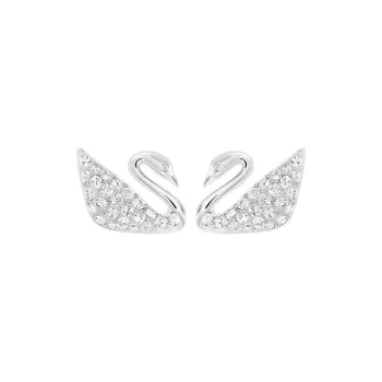 Swarovski Faux Crystal Stud Earrings Women's White Gold Plated