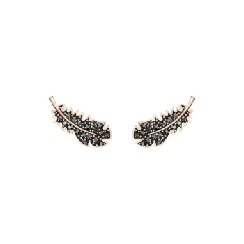 Swarovski NAUGHTY Faux Crystal Stud Earrings Women's Black