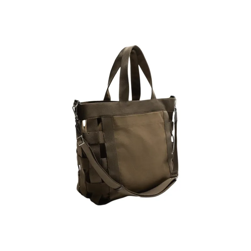 ZARA Polyester Tote Bag Shopping Bag Shoulder Bag Handbag Men's Khaki Green-1