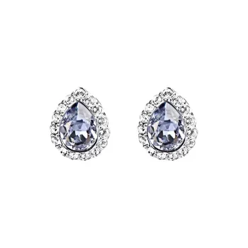 Swarovski Laina Pear Stud Earrings Women's Silver