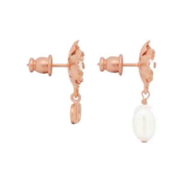 DIOR Metal Stud Earrings Women's Pink-1