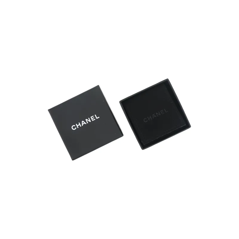 CHANEL Stud Earrings Women's Silver/Black-3