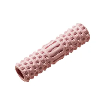 LEACCO Hollow Foam Rollers Yoga Fitness Massage Body Shaping White Pink