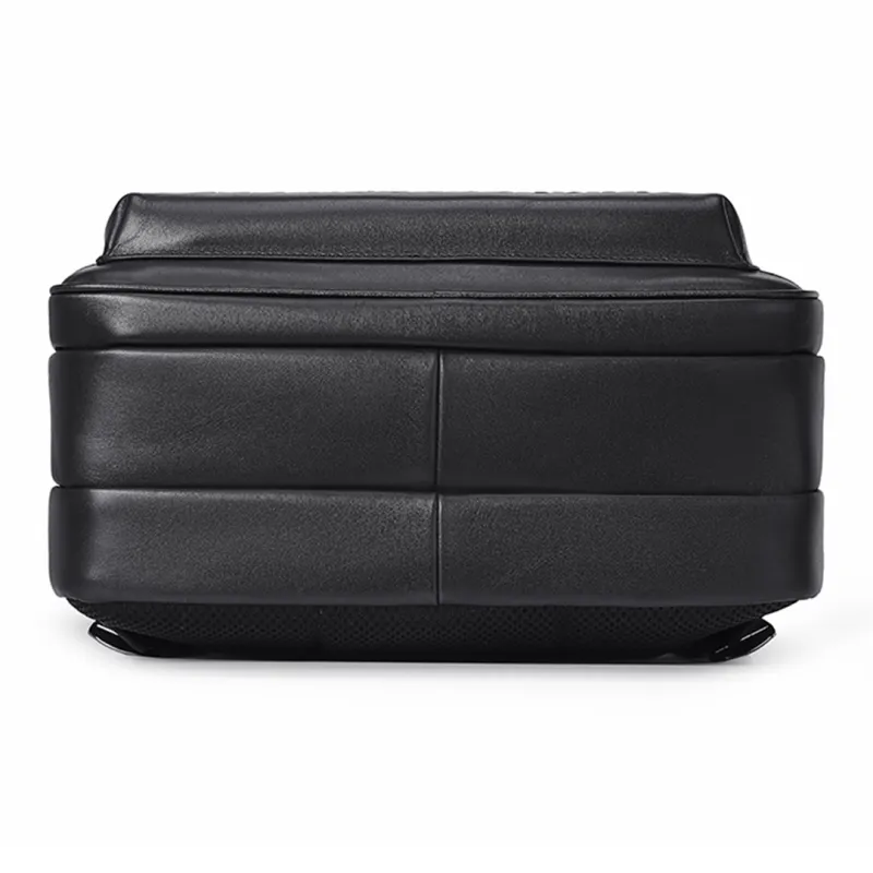 Playboy Cow Leather Backpack Men's Black-4