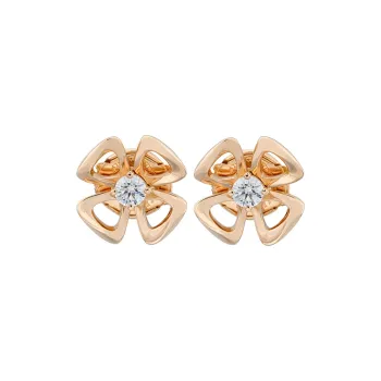 BVLGARI 18K Rose Gold Stud Earrings Unisex