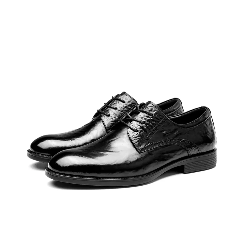 LAORENTOU Dress Shoes Men Low Top Black/Brown-2