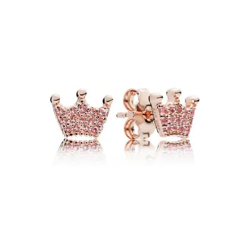 Pandora Copper Silver Alloy Stud Earrings Women's