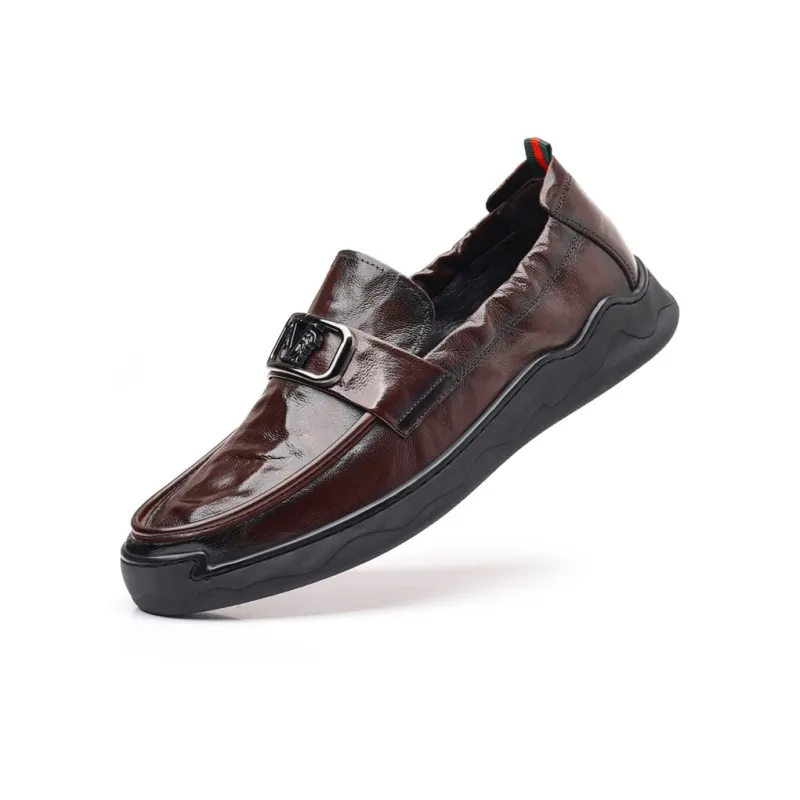 GZZ Dress Shoes Men Low Top Black-6