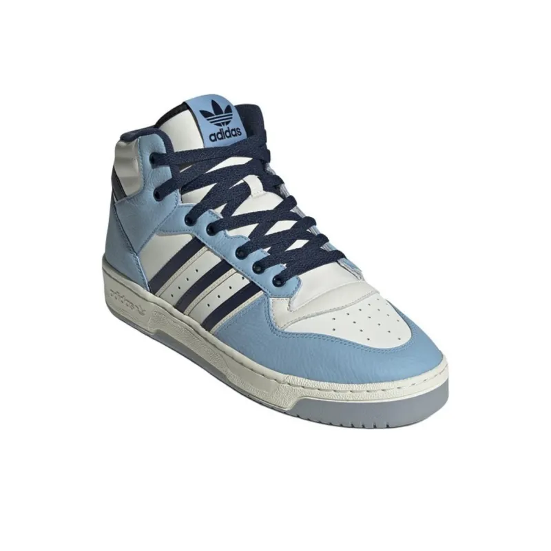 Adidas Originals Rivalry Slip Resistant Cushioning Mid Top Skateboard Shoes Unisex Blue White-1