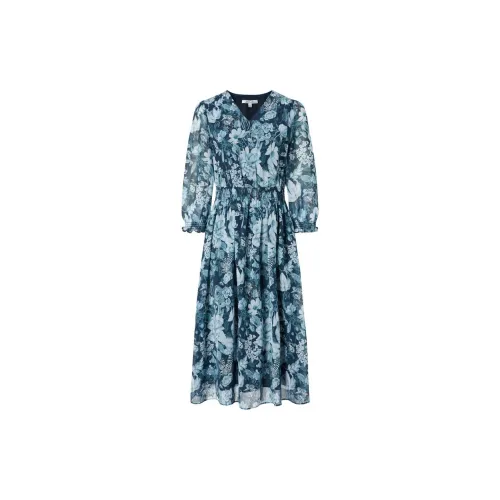 JZ. ANNAKRO Long-Sleeved Dresses Women's Floral Dark Blue