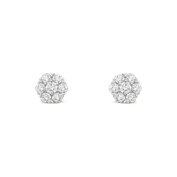 Van Cleef & Arpels Fleurette 18K White Gold, Diamond Stud Earrings Women's