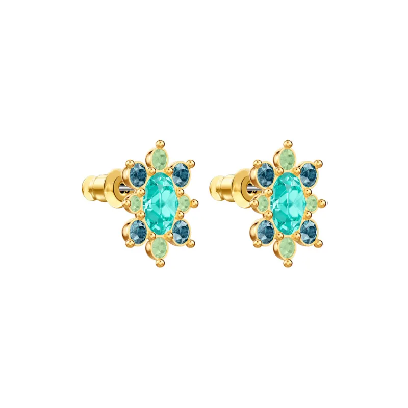 Swarovski Lucky Goddess Stud Earrings Women's Blue/Gold-2
