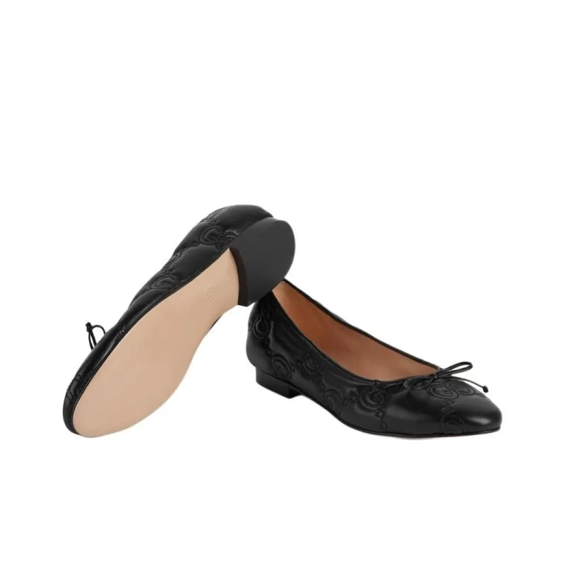 GUCCI GG Matelassé Casual Single Shoes Women's Black-4