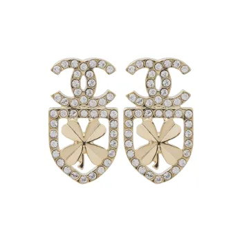 CHANEL Stud Earrings Women's Gold