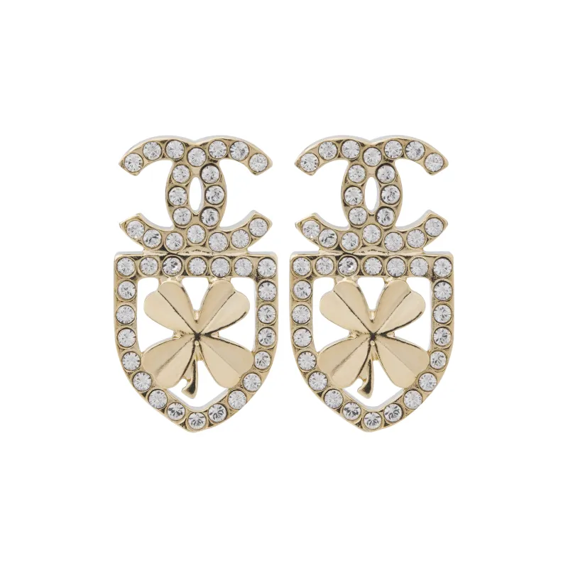 CHANEL Stud Earrings Women's Gold-0