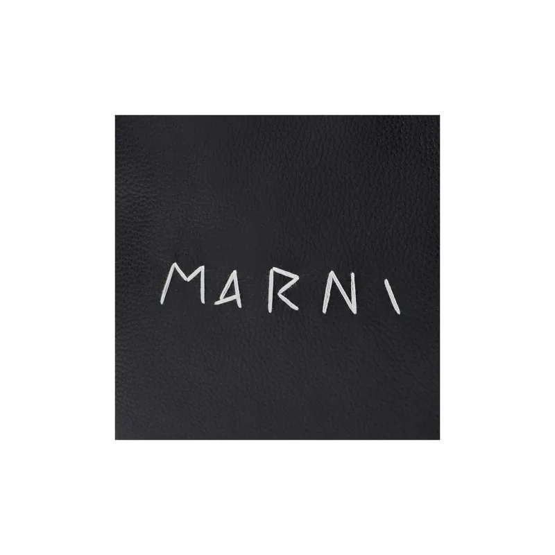 MARNI Museo Calfskin Tote Bag, Shopping Bag, Shoulder Bag, Handbag Mini Women's Black-3